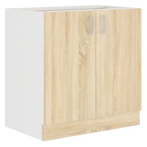 Kuchyňská skříňka dolní dvoudveřová s pracovní deskou SARA 80 D 2F, 80x82x48, bílá/sonoma