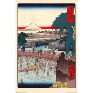 Plakát, Obraz - Hiroshige - Ichikoku Bridge In The Eastern Capital, (61 x 91,5 cm)