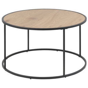 Design Scandinavia Konferenční stolek kulatý Seashell, 80 cm, dub