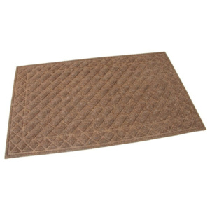 FLOMAT Hnědá textilní vstupní rohož Bricks - Squares - 75 x 45 x 1 cm