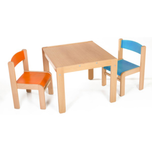 Hajdalánek Dětský stolek LUCAS + židličky LUCA (modrá, oranžová) LUCASLUCAMOOR