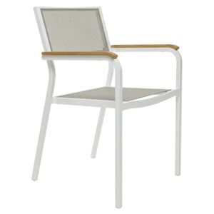 Výprodej Jan Kurtz designové zahradní židle Lux Alu (bílá, taupe)