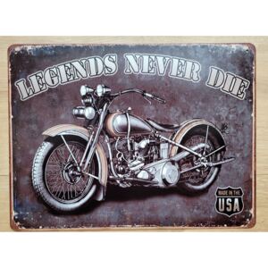 Nástěnná kovová cedule Legends never Die - 33*25 cm