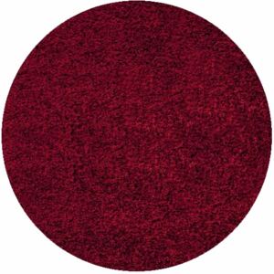 Ayyildiz Kusový koberec Shaggy Dream 4000 vínový vysoký vlas, kulatý 080x080 cm