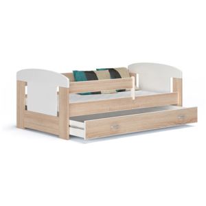 Dětská postel FILIP + rošt + matrace, 80x160, dub sonoma