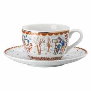 Rosenthal porcelánový Vánoční šálek na cappuccino s podšálkem, Vánoční dárky, 0,22l/16 cm