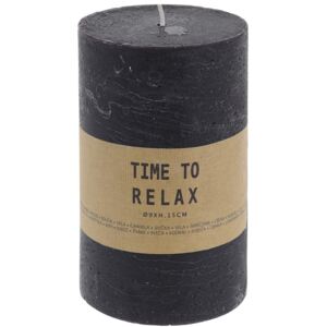 Dekorativní svíčka Time to relax černá, 15 cm