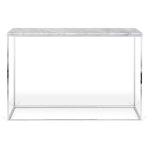 Bílý konzolový stolek s mramorovou deskou TemaHome