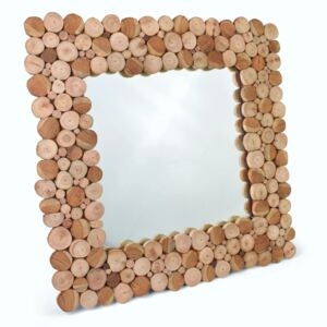 Thajsko Zrcadlo dřevěný rám Cookies 50x50 cm