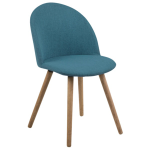 Jídelní židle s čalouněním v modré látce na dřevěné konstrukci SET 2 ks DO146