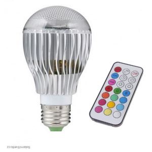 RGB LED Žárovka 5W kulatá E27 (LED žárovka s měnitelným barevným spektrem na dálkové ovládání)
