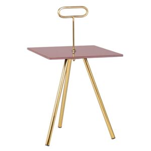 Růžový odkládací stolek Bizzotto Inesh 40 x 40 cm