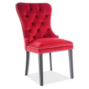 Jídelní čalouněná židle AUGUST VELVET červená bordó/černá