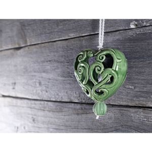 Keramika Vanya Srdce vyřezávané - zelené