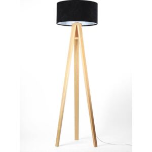 Dřevěná stojací lampa GLAMOUR, 1xE27, 60W, hnědá, černobílá
