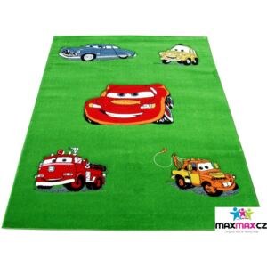 SKLADEM: Dětský koberec CARS green - 140x200 cm