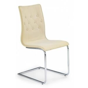 Jídelní židle K149 (béžová,chromovaná ocel/ekokůže) - II. jakost - BAZAR