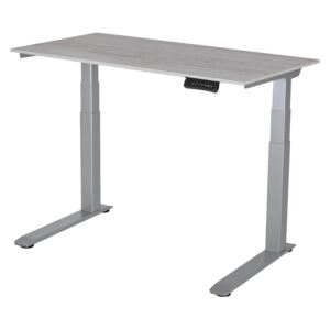 Výškově nastavitelný stůl Liftor 3segmentový premium C deska 1180 x 600 x 18 mm Dubhalifax šedý
