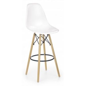 Barová židle H-51 (masivní dřevo/bílá) - II. jakost - ROZBALENO