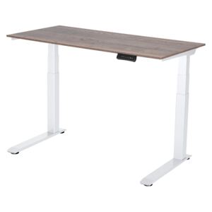 Výškově nastavitelný stůl Liftor 3segmentový premium C deska 1380 x 650 x 18 mm dub halifax šedý