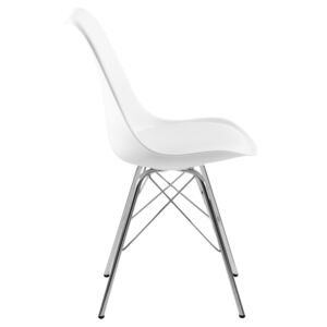 ACTONA Židle Eris PP bílá polypropylen/ekokůže - nohy chrom