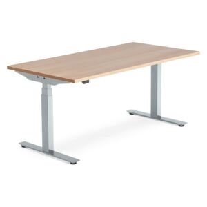 AJ Produkty Výškově nastavitelný stůl Modulus, 1600x800 mm, stříbrný rám, dub