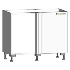 Dolní rohová kuchyňská skříňka One ES99R, pravá, bílý lesk, šířka 110 cm