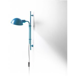 Marset Funiculí A, nástěnná lampa nadčasového designu, 1x46W, modrá RAL 5024, výška 49,2cm