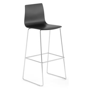 AJ Produkty Barová židle FILIP, výška 830 mm, chrom, černá