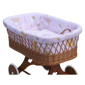 Proutěný košík na miminko Scarlett Mráček - růžová
