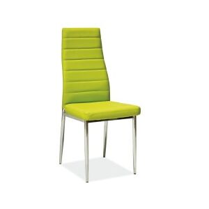 H-261 jídelní židle ecco kůže zelená/ nohy chrom