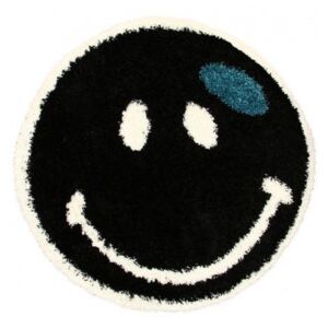 Kusový koberec Shaggy vlas 30 mm Smile černý, Velikosti 100x100cm