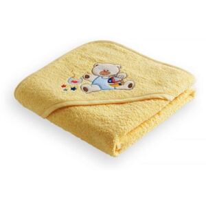 Goldea dětský ručník lili medvídek s lodičkou žlutá 75x75 cm 75 x 75 cm