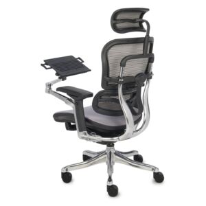 Grospol Ergohuman kancelářská židle s opěrkou nohou černá