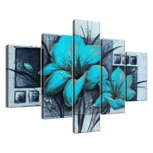 Ručně malovaný obraz Nádherné modré Vlčí máky 100x70cm RM2458A_5A