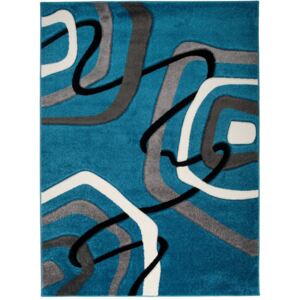 Kusový koberec Moderní tvary modrý, Velikosti 80x150cm