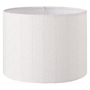 Bílé stínidlo na lampu s dekorem - Ø 20*15 cm / E27