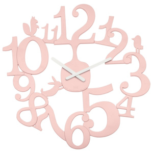 Koziol Nástěnné hodiny PI:P růžová, pr. 45 cm