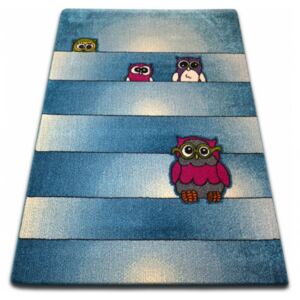 Dětský kusový koberec Sovy modrý, Velikosti 140x190cm