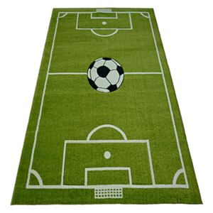 Dětský kusový koberec Fotbalové hřiště zelený, Velikosti 80x150cm