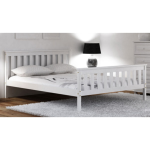 AMI nábytek Bílá dřevěná borovice postel Naxter 90x200