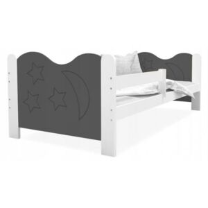 Dětská postel MIKOLAJ Color bez šuplíku 160x80 cm BÍLÁ-ŠEDÁ