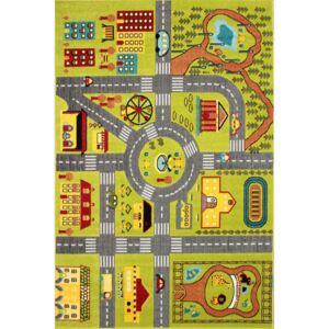 Dětský kusový koberec Kruhový objezd zelený, Velikosti 120x170cm
