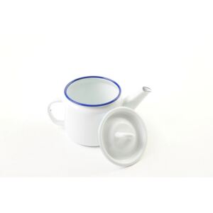OLYMP - smaltovaný čajník bílý s poklicí , průměr 12 cm, objem 1 litr