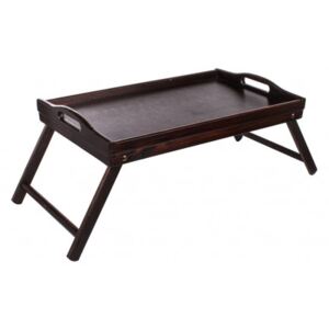 Dřevěný servírovací stolek do postele 50x30 cm tmavý CZ182