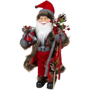 Dům Vánoc Vánoční dekorace Santa v dlouhém kabátku s dárky Velikost: 60 cm