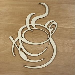 Dřevěný svět online Dekorace - šálek kávy Velikost: 20 cm