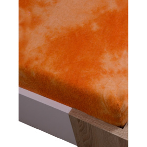 Oranžová Homa froté prostěradlo batika