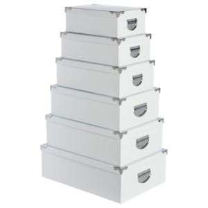 Úložný box, krabička na drobnosti, organizér pro uchovávání, 6 ks - barva bílá