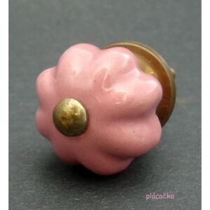 2.jakost-Keramická úchytka 3cm-Růžová mini - komponenty zlaté